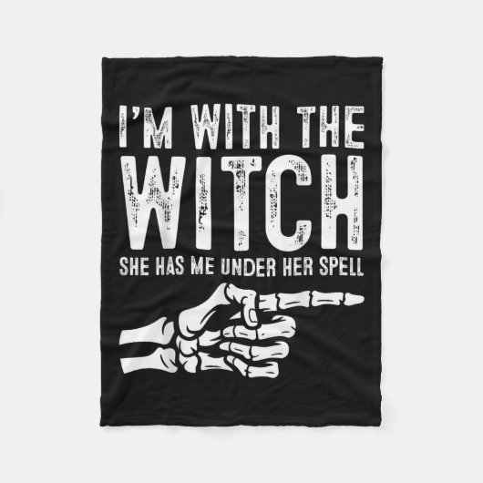 I'm With The Witch Funny Halloween Couple Costume  Fleece Deken (Voorkant)
