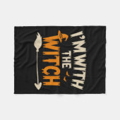 I'm With The Witch Funny Husband Halloween Costume Fleece Deken (Voorkant (Horizontaal))
