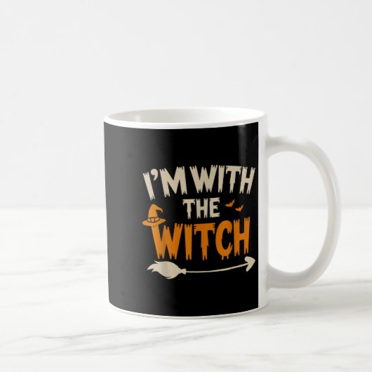I'm With The Witch Funny Husband Halloween Costume Koffiemok (Rechts)