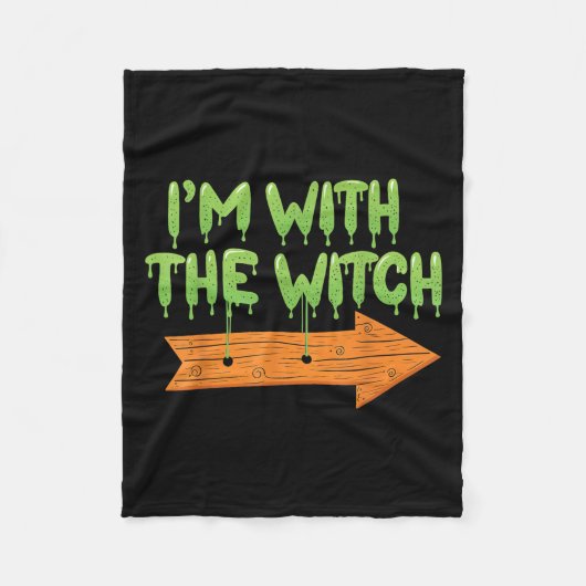 I'm With The Witch Halloween Couples Matching Soky Fleece Deken (Voorkant)