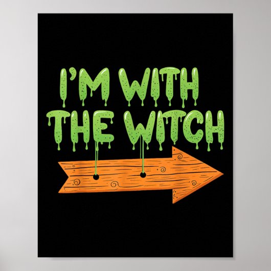 I'm With The Witch Halloween Couples Matching Soky Poster (Voorkant)