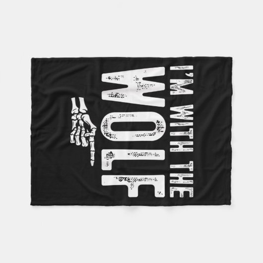 I'm With The Wolf Easy Costume Halloween Couples M Fleece Deken (Voorkant (Horizontaal))