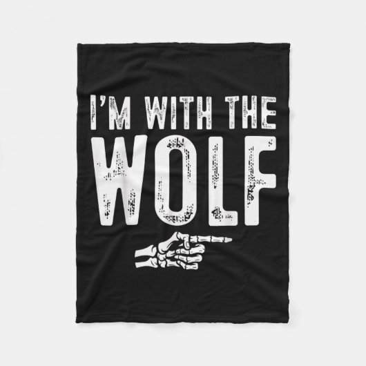 I'm With The Wolf Easy Costume Halloween Couples M Fleece Deken (Voorkant)