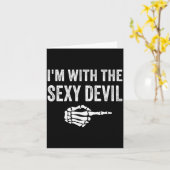 I'm With The Y Devil Halloween Couples Costume  Kaart (Gele Bloem)