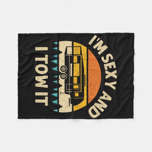 Im Y And I Tow It Camper Rv Fleece Deken (Voorkant (Horizontaal))