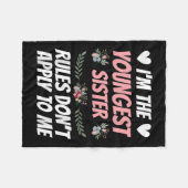 I'm Youngest Sister Rules Don't Apply To Me Funny Fleece Deken (Voorkant (Horizontaal))
