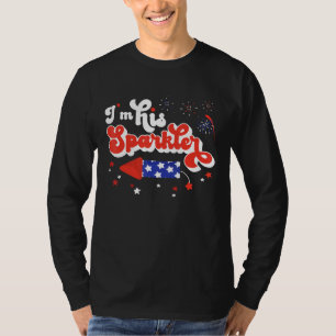 Im Zijn Sparkler 4 juli vuurwerk Matching Cou T-shirt