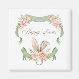 ÍMA FELIZ PASCOA COELHO FLORAL AQUARELA MAGNEET