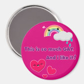 Ímã Gay. Like it! - Pink Magneet (Voorkant / Achterkant)