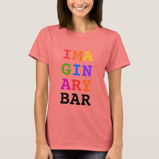 IMA GIN ARY BAR regenboogkleuren T-shirt (Voorkant)