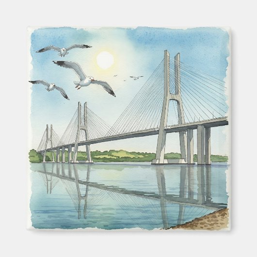 Imã - Portugal - Lisboa - Ponte Vasco da Gama Magneet (Voorkant)