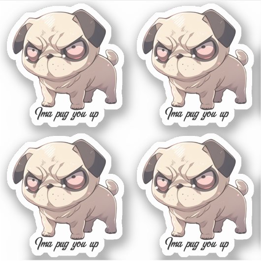 Ima, steek u op Vinyl Sticker Set van 4 (Voorkant)