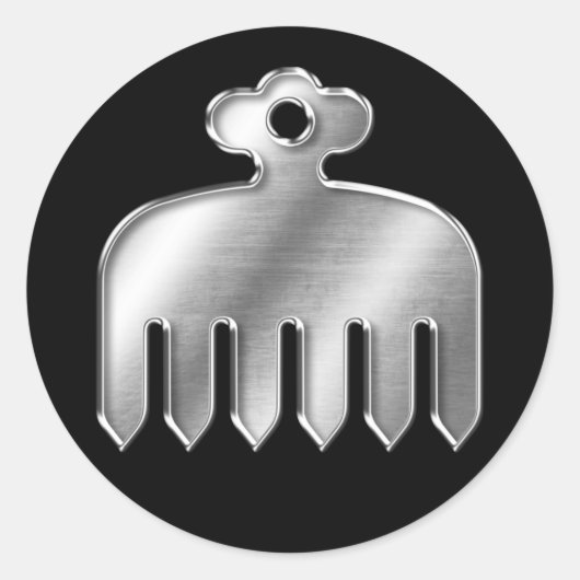 Imagawa Clan Kamon Silver Chrome Ronde Sticker (Voorkant)