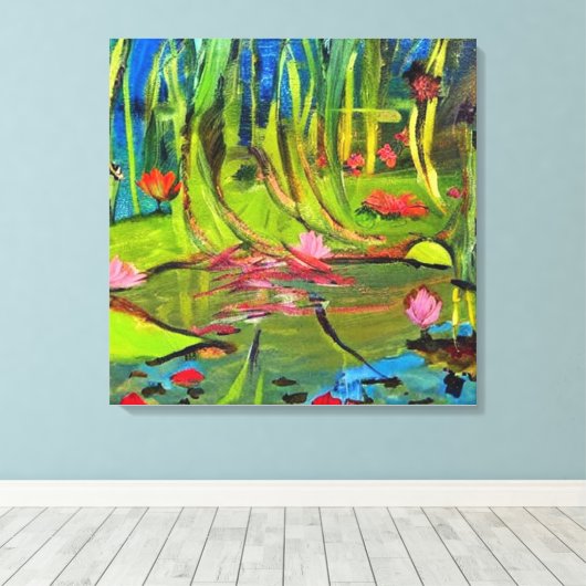 Image : A beautiful lagoon. Canvas Afdruk (Insitu (Houten vloer))