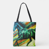 Image of a Galloping Stallion on Reusable Grocery Tote Bag (Achterkant)