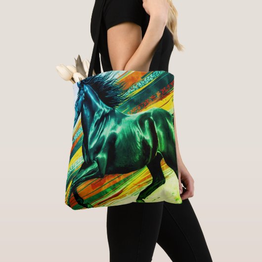 Image of a Galloping Stallion on Reusable Grocery Tote Bag (Dichtbij)