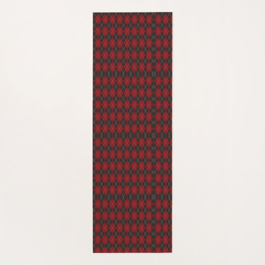 Image of a tie featuring a red and black checkered yogamat (Achterkant)