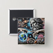image of god creating the universe vierkante button 5,1 cm (Voorkant /achterkant)