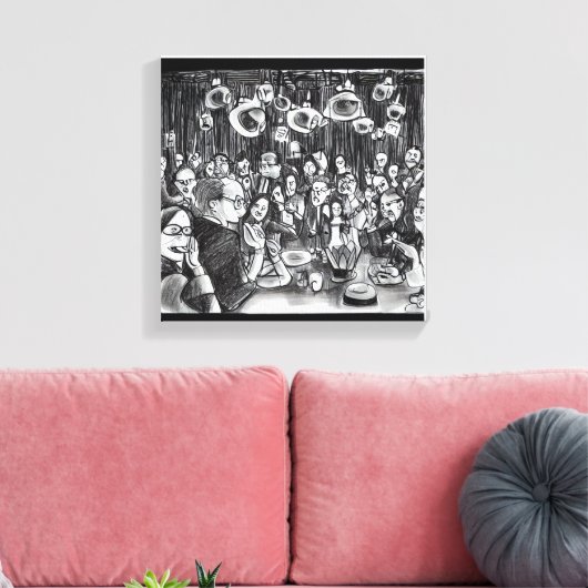 Image: People and Doodles. Canvas Afdruk (Insitu (Woonkamer))