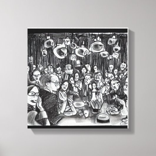 Image: People and Doodles. Canvas Afdruk (Voorkant)