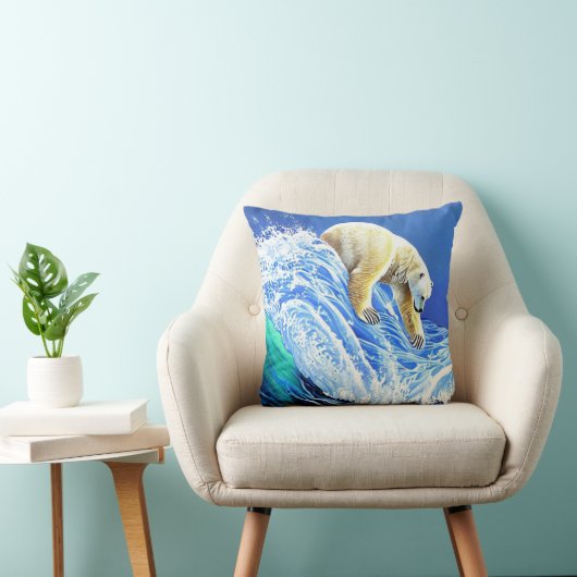 Image: Polar bear in the sea. Kussen (Stoel)