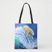 Image: Polar bear in the sea. Tote Bag (Voorkant)