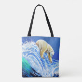 Image: Polar bear in the sea. Tote Bag (Achterkant)