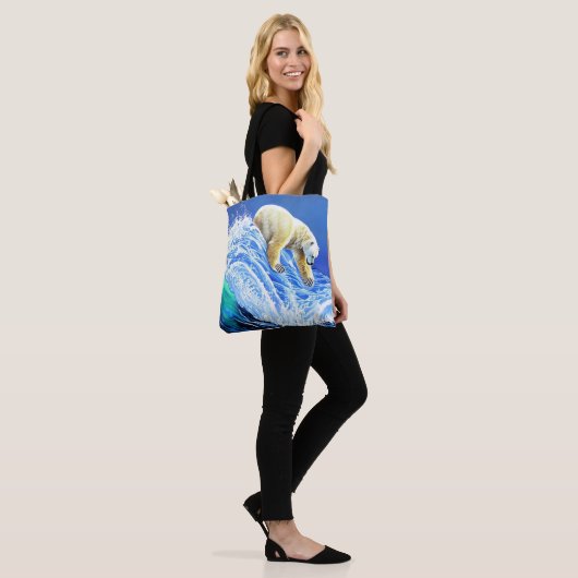 Image: Polar bear in the sea. Tote Bag (Op model)
