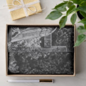 Imagen blanco y negro arrodillando ángel tissuepapier (Geschenk)