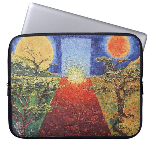 Imagen de mi obra arte La puesta del sol Laptop Sleeve (Voorkant)