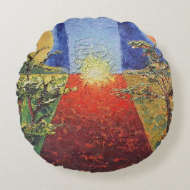 Imagen de mi obra arte La puesta del sol Rond Kussen