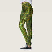 Imagens verdes e quadrada com amarelo na sua volta leggings (Links)