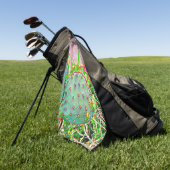 ImagesByMJ Prickly Pear Cactus in Bloom Golf Towel Golfhanddoek (Groen)