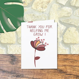 Imaginary bloem leraar waardering dank u bedankkaart