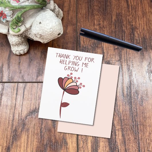 Imaginary bloem leraar waardering dank u bedankkaart