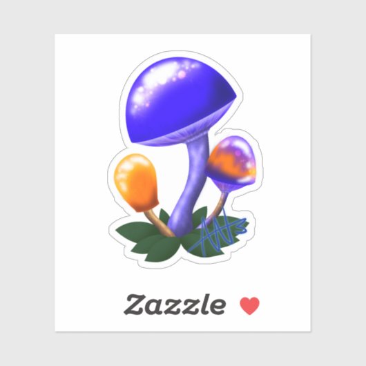 Imaginary Dapperling Sinaasappel & Blue Mushroom C Sticker (Vel)