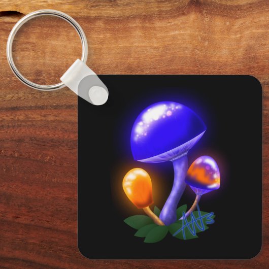 Imaginary Dapperling Sinaasappel & Blue Mushroom M Sleutelhanger (Voorkant)