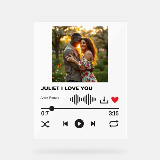 Imaginary Love Song Acryl Teken Acryl Bord (Voorkant)