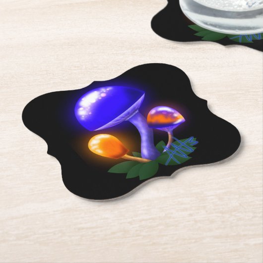 Imaginary White Dapperling Sinaasappel & Blue Mush Kartonnen Onderzetters (Gekanteld)