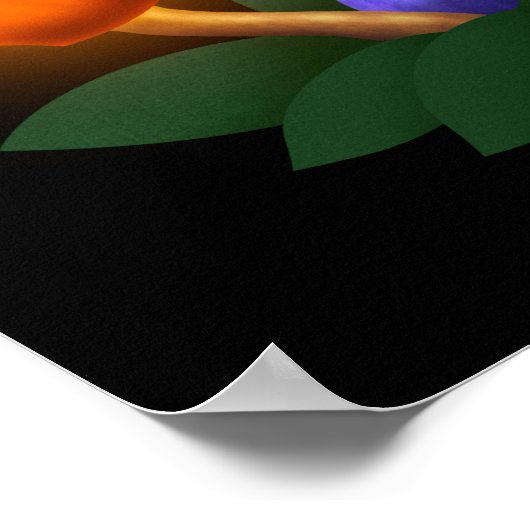 Imaginary White Dapperling Sinaasappel & Blue Mush Poster (Hoek)