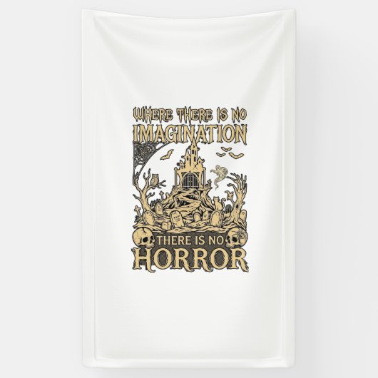 Imaginatie Horror Halloween Spoken Huis Begraafpla Spandoek (Verticaal)