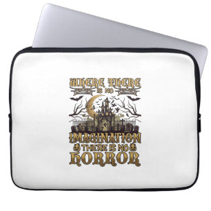 Imaginatie Horror Halloween Spoken Huis Kerkhof Laptop Sleeve