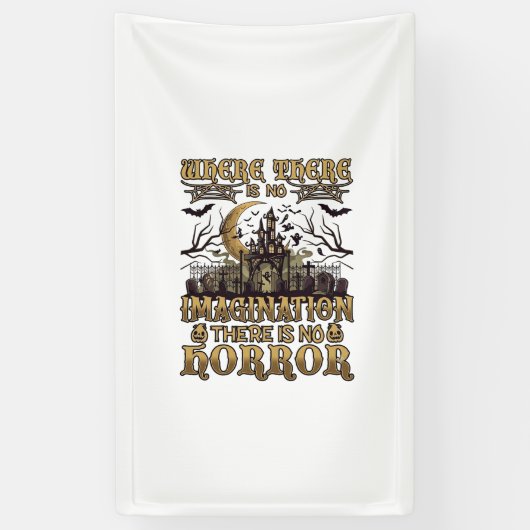 Imaginatie Horror Halloween Spoken Huis Kerkhof Spandoek (Verticaal)
