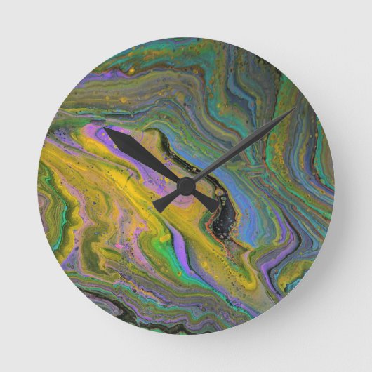 Imagination 2 Vibrante Geode Abstracte Wandklok (Voorkant)