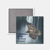 Imagination Eagle & Moon Motivatie kunstmagneet Magneet (Voorkant / Achterkant)