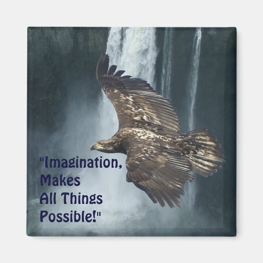 Imagination Eagle & Moon Motivatie kunstmagneet Magneet (Voorkant)