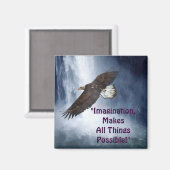 Imagination Eagle & Waterfall Motivatie magneet (Voorkant / Achterkant)