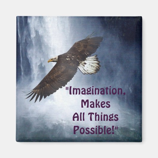 Imagination Eagle & Waterfall Motivatie magneet (Voorkant)