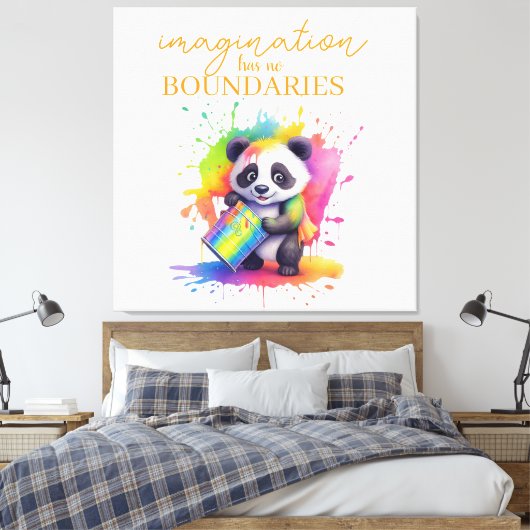 Imagination Has No Boundaries — Kids’ Room Poster Canvas Afdruk (Insitu (Slaapkamer))