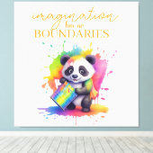 Imagination Has No Boundaries — Kids’ Room Poster Canvas Afdruk (Insitu (Houten vloer))
